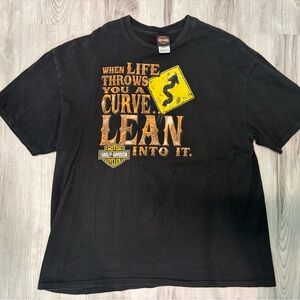 Harley-Davidson Black and Orange Curve Graphic Tee